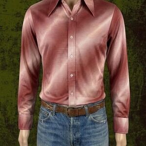 RARE MENS True Vintage 70s CRAZY HORSE Ombre Button Up Shirt - SMALL